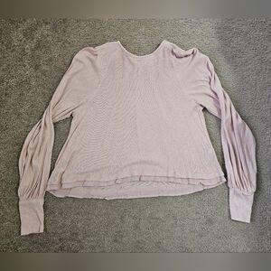 Free People Light Pink Long Sleeve Top Size S